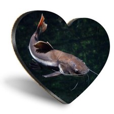 Heart MDF Coasters - Redtail Catfish Fish Fishing Pond Lake  #24100