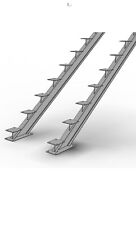 Double spine staircase including steelwork and treads