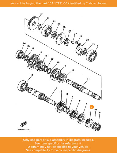 Yamaha gear 2nd - 2nd, pinion