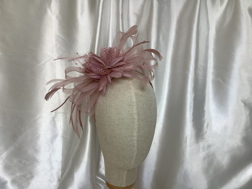 Dusty pink fascinator - fascinator, for