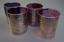 4 x Vintage Purple & Silver