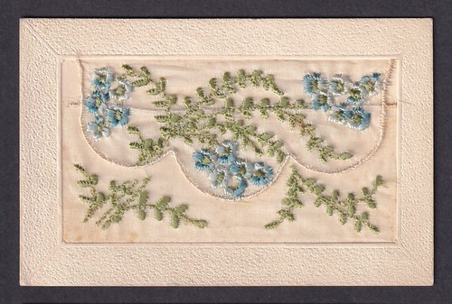 Ww1 embroidered silk postcard - ww1,