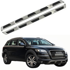 4L 100% Brushed Steel Side Steps Running Boards Bars Guard For AUDI Q7 2006-2015