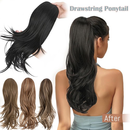 Women drawstring ponytail long - women,