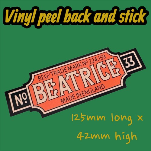 Beatrice no33 vinyl sticker - beatrice,