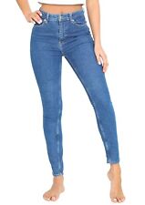 Ex H&M Skinny High Waisted Ladies Jeans Stretchy Denim High Rise Regular Length