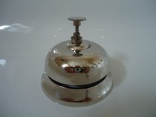 DESK BELL SILVER NICKEL  - HOTEL RECEPTION DESK  RING VINTAGE STYLE
