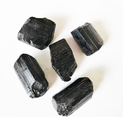 Raw black tourmaline - black,