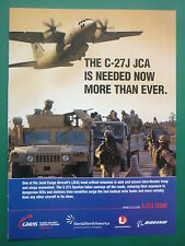 12/2006 PUB BOEING ALENIA L3 GMAS C-27J SPARTAN JCA HUMMER US ARMY ORIGINAL AD