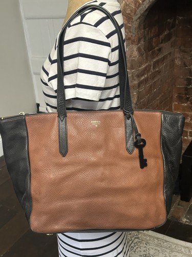 Fossil large leather tote - leather,