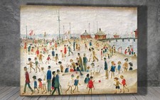 L. S. Lowry  Lytham Pier  CANVAS PAINTING ART PRINT POSTER 2016