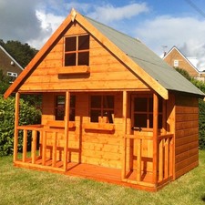 Children's Wooden Playhouse 6x8 Mini Chateau Super Value T&G Throughout Play Den
