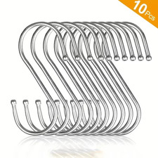 10 X S Hooks Stainless Steel Kitchen Meat Pan Utensil Clothes Hanger Hanging UK