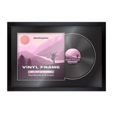 12" Vinyl Frame LP Record & Album Cover Frame with Black Mount Art 25x17"