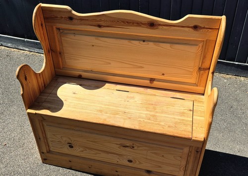 Pine box settle - box, settle-monks