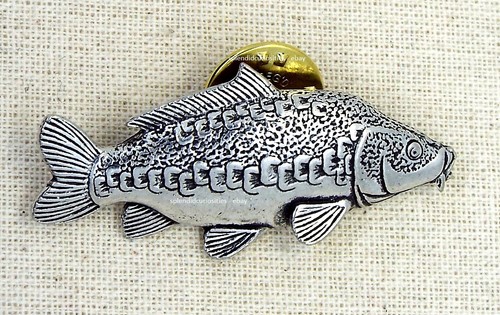 Mirror carp fish pin badge - mirror,