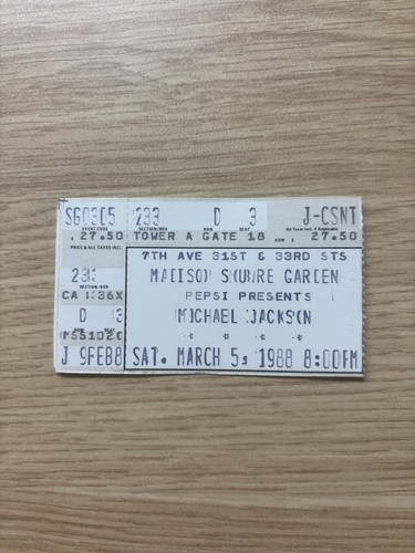 Michael jackson ticket stub - michael,