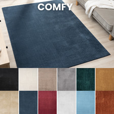 Comfy Area Rugs  Washable Plain Hallway Runners Rug Living Room Low Pile Carpet