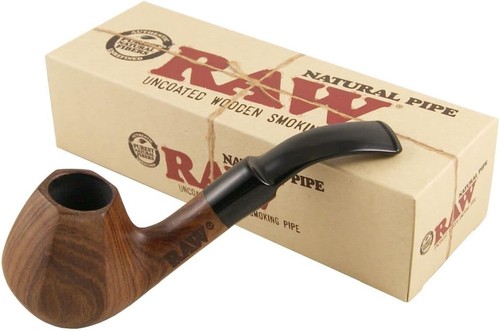 Raw wooden smoking pipe - wooden,