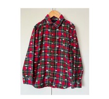 Hatley Shirt Check Red Brushed Cotton Bear Print Age 8 Years Long Sleeve Ex Cond