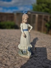 Nao Figurine Of Girl With Hoop And Dog