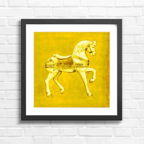 Vintage white carousel horse - vintage,