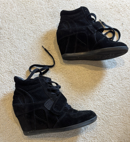 Ash black suede - suede, high