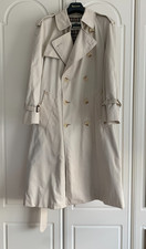 Aquascutum Vtg Men’s Beige Belted Double Breasted Trench Coat Size 44" Chest