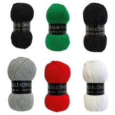 Woolcraft DIAMONDS DK Sparkly Knitting Yarn Wool Tinsel 100g Ball Acrylic Knit