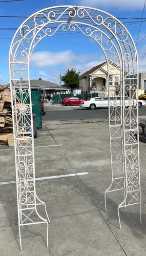 White wrought iron garden - white,