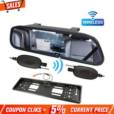 12V Car Wireless Reverse Rear View Reversing Camera Kit w/ 4.3" Mirror Monitor