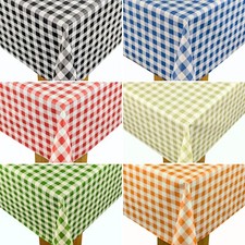 Gingham Small 12mm Check Tablecloth Wipe Clean PVC Vinyl Oilcloth Table Cover