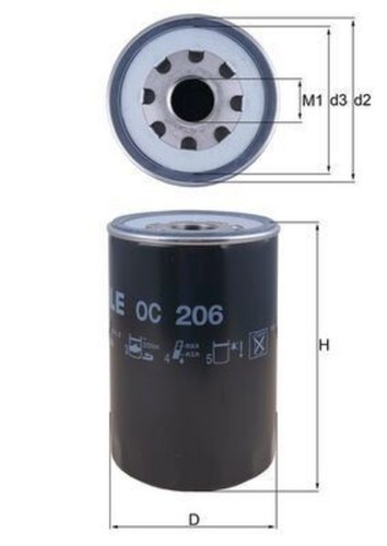 Oil filter mahle fits man - fits, daf