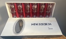 6 Vintage Sherry Glasses By Dema Boxed Set Of 6 Floral Liqueur Port Aperitif