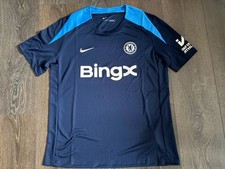 Chelsea FC Nike/BingX Mens Player Issue Blue Training Shirt Top Size Large - VGC
