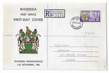 Rhodesia 1965 Independence FDC