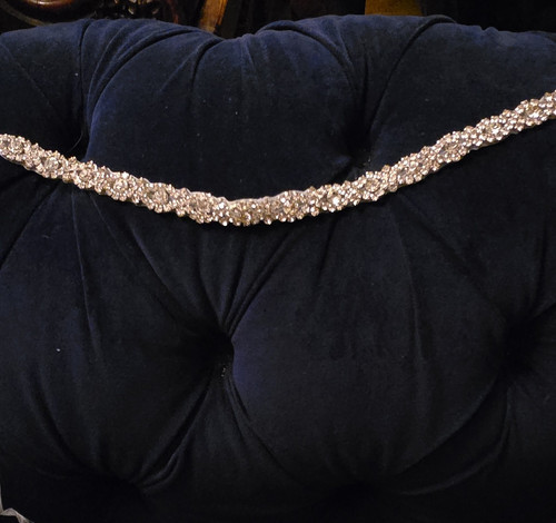 Silver bridal sash belt - silver, with
