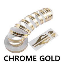 Twin Chrome Gold Styling Car Go Faster Stripe Coach Pin Line Trim Tape Vinyl