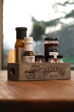 Wooden Preserves Condiment Kitchen Jar Sauce Tidy Storage Holder Crate Box
