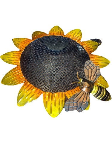 Yellow sunflower bee metal - sunflower,