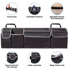 Large Car Boot Organiser Back Seat Hanger Tidy Storage Bag Pocket Hanging Pouch