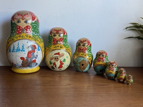 Vintage wooden matryoshka - vintage,