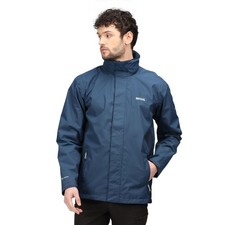 Regatta Mens Matt Windproof Waterproof Hooded Coat Full Zip Lined Rain Jacket