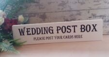 Wedding Post Box Sign Free Standing Wooden Sign Shabby & Chic Wedding Cards