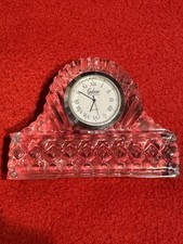 Vintage Galway Irish Crystal Mantel Clock Quartz -  105X75 MM.
