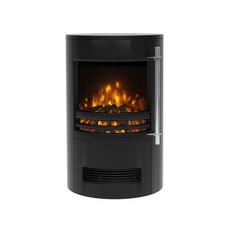 Electric Stove Heater Fireplace Freestanding LED Flame Effect Black Matt 2kW