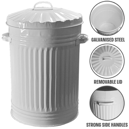 Cream bin retro style - cream, rubbish