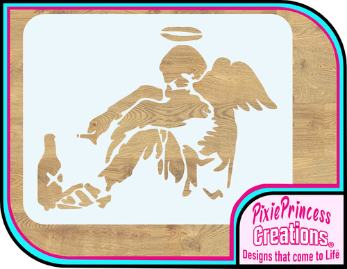 Banksy angel stencil - angel, vv