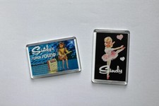 Two NEW 7 cm X 4.5 cm Sindy Doll Fridge Magnets Super Sound Active Sindy