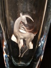 Swedish Crystal Vase - Etched
